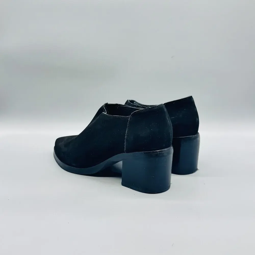 Jeffrey Campbell Boots Womens 7.5 Black Suede Ankle Block Heel Booties Shoes